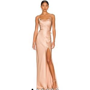 NWT Shona Joy Bias Cowl Maxi Dress Revolve Desert Rose Size 4